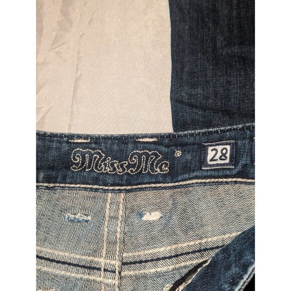 Miss Me Jeans Womens 28 Blue Bootcut Mid Rise Embroidered Denim JP5010B - Picture 9 of 16
